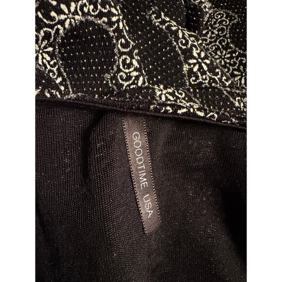 Goodtime Black & Silver Metallic Swirl Evening Gown – 1X Long Formal Dress - Picture 3 of 4